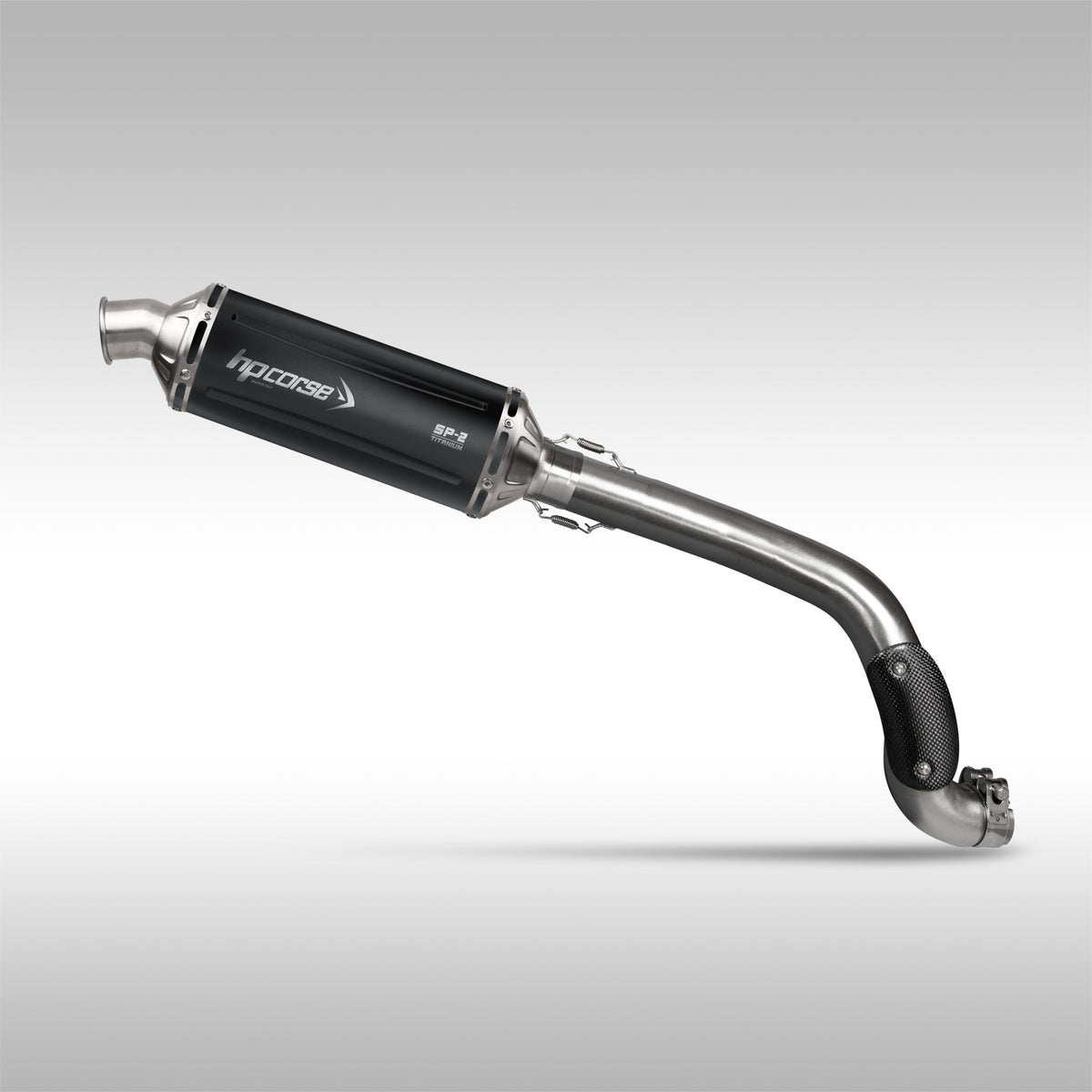 HP CORSE – HIGH MOUNT SP-2 SHORT BLACK TITANIUM SLIP-ON – YAMAHA TENERE 700