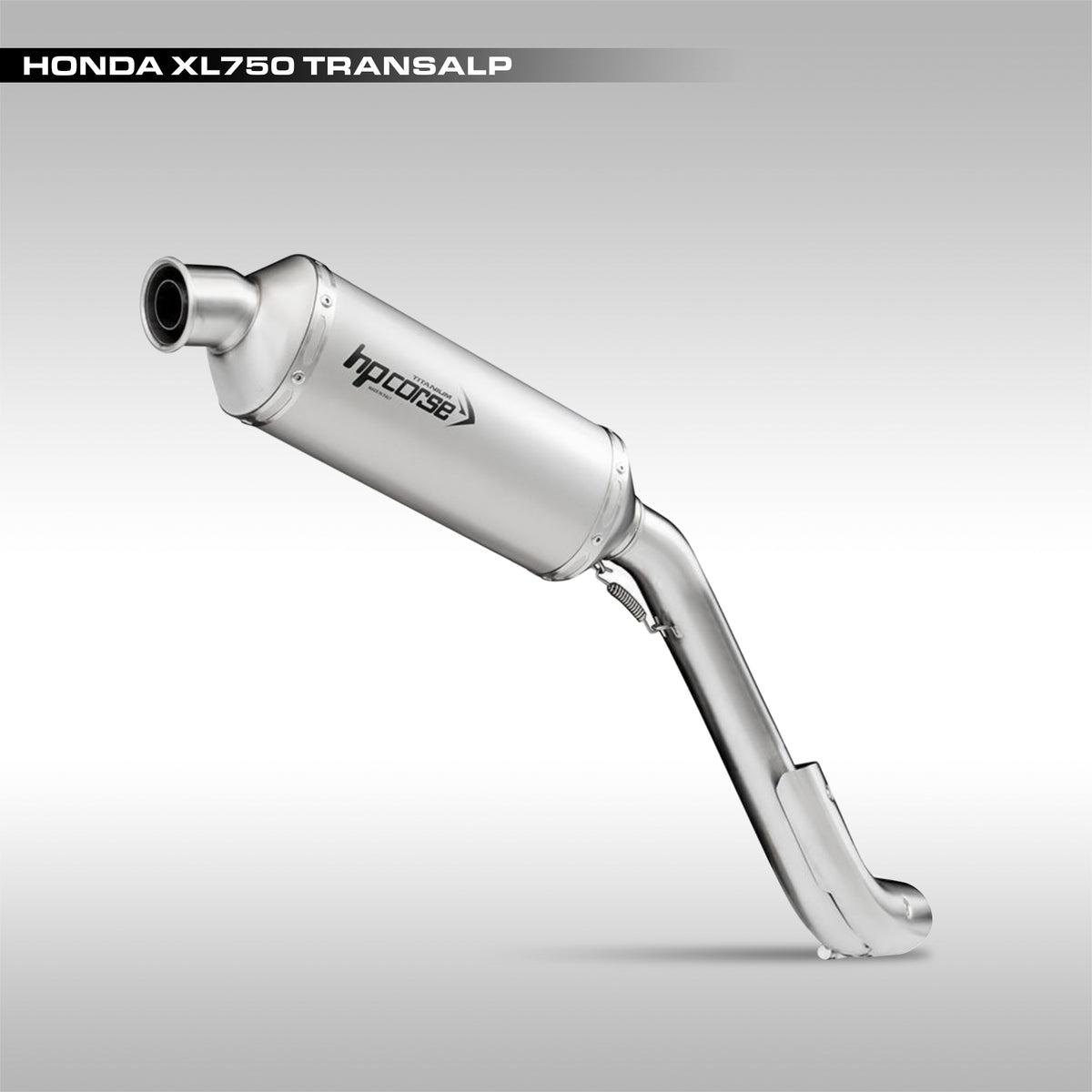 HP CORSE - RAW TI HIGH MOUNT SP-1 SHORT TITANIUM SLIP-ON - HONDA TRANSALP XL750
