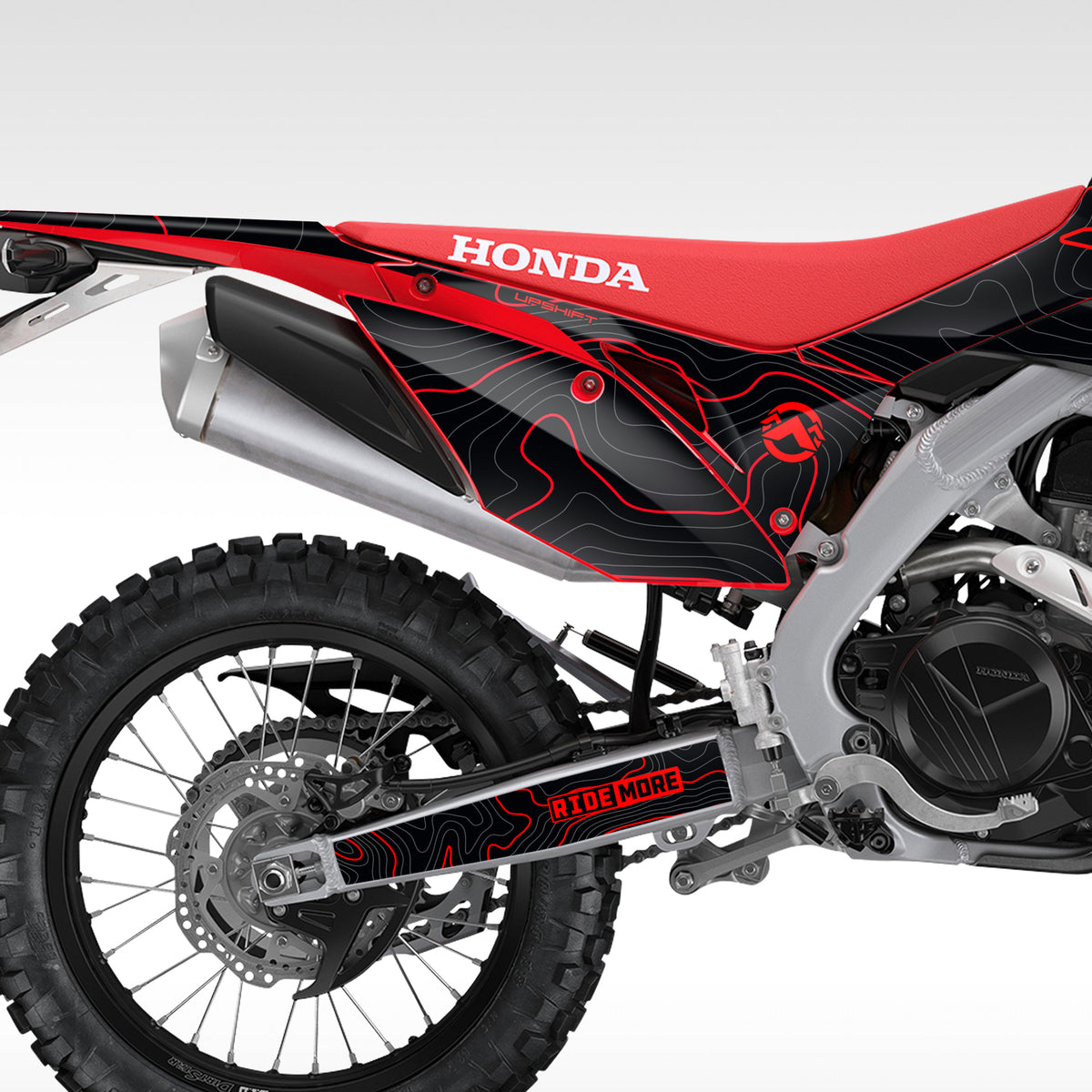 2019 - 2025 HONDA CRF450L / RL - BLACK/RED TOPO - GRAPHICS KIT