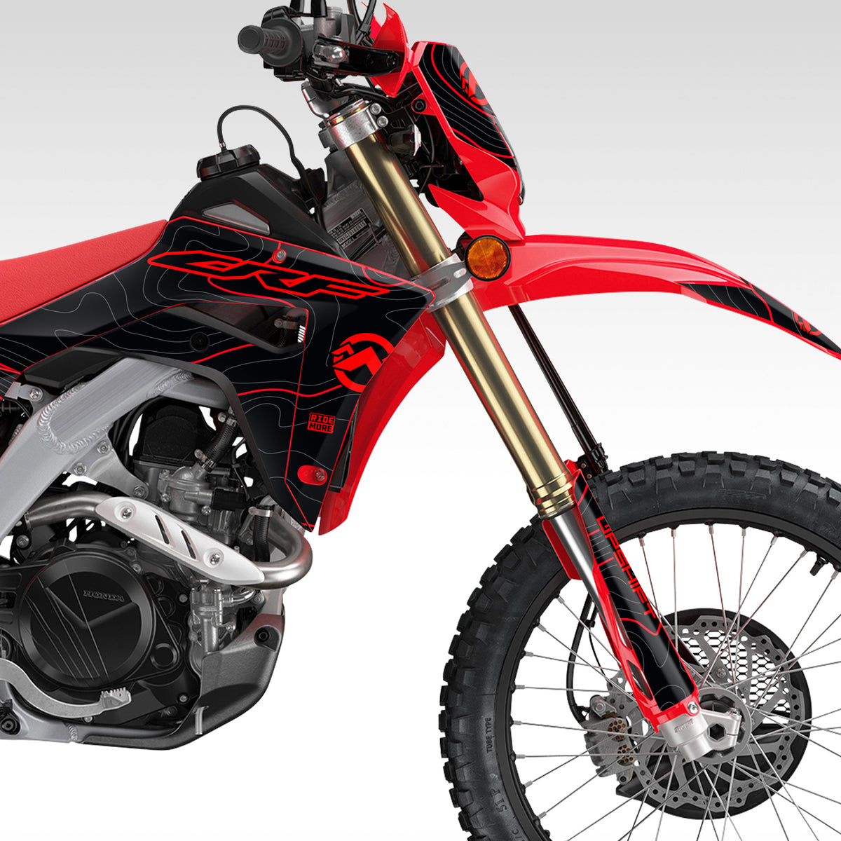 2019 - 2025 HONDA CRF450L / RL - BLACK/RED TOPO - GRAPHICS KIT