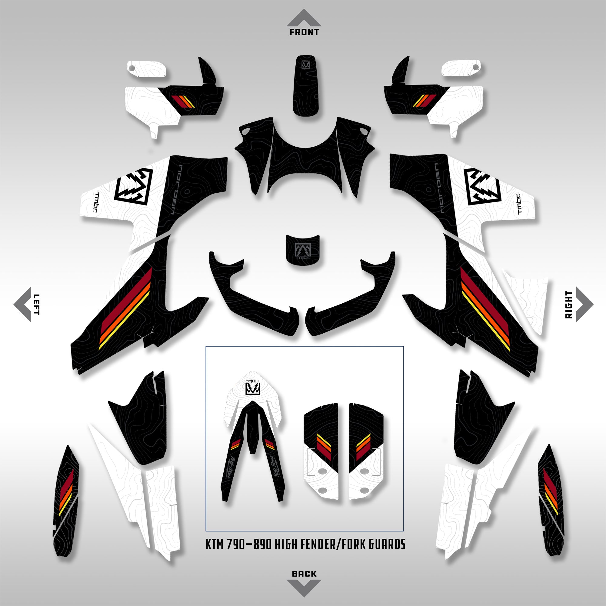 GRAPHICS KIT - 2022–2025 HUSQ NORDEN 901 - BLACK SPLIT TOPO - TMBR