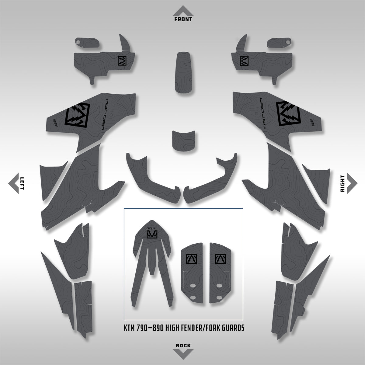 GRAPHICS KIT - 2022–2025 HUSQ NORDEN 901 - GRAY FULL TOPO