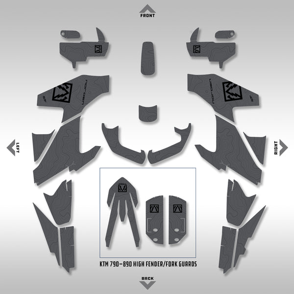 GRAPHICS KIT - 2022–2026 HUSQ NORDEN 901 - GRAY FULL TOPO - TMBR MOTO