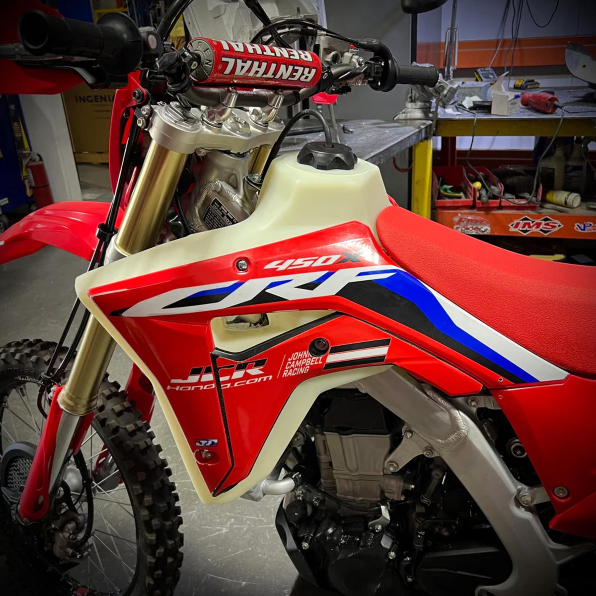 IMS Products Fuel Tanks Honda CRF450L CRF450RL CRF450X 4.5 Gallon Natural installed