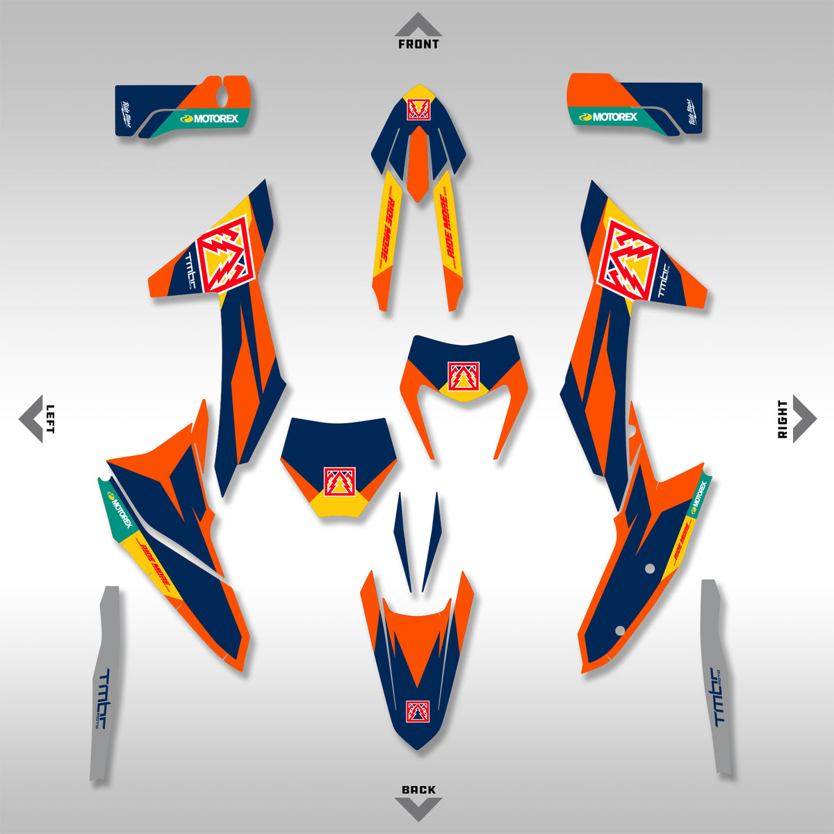 GRAPHICS KIT - 2023–2025 – KTM EXC-F, XC-W, XC, XC-F - NO BULL