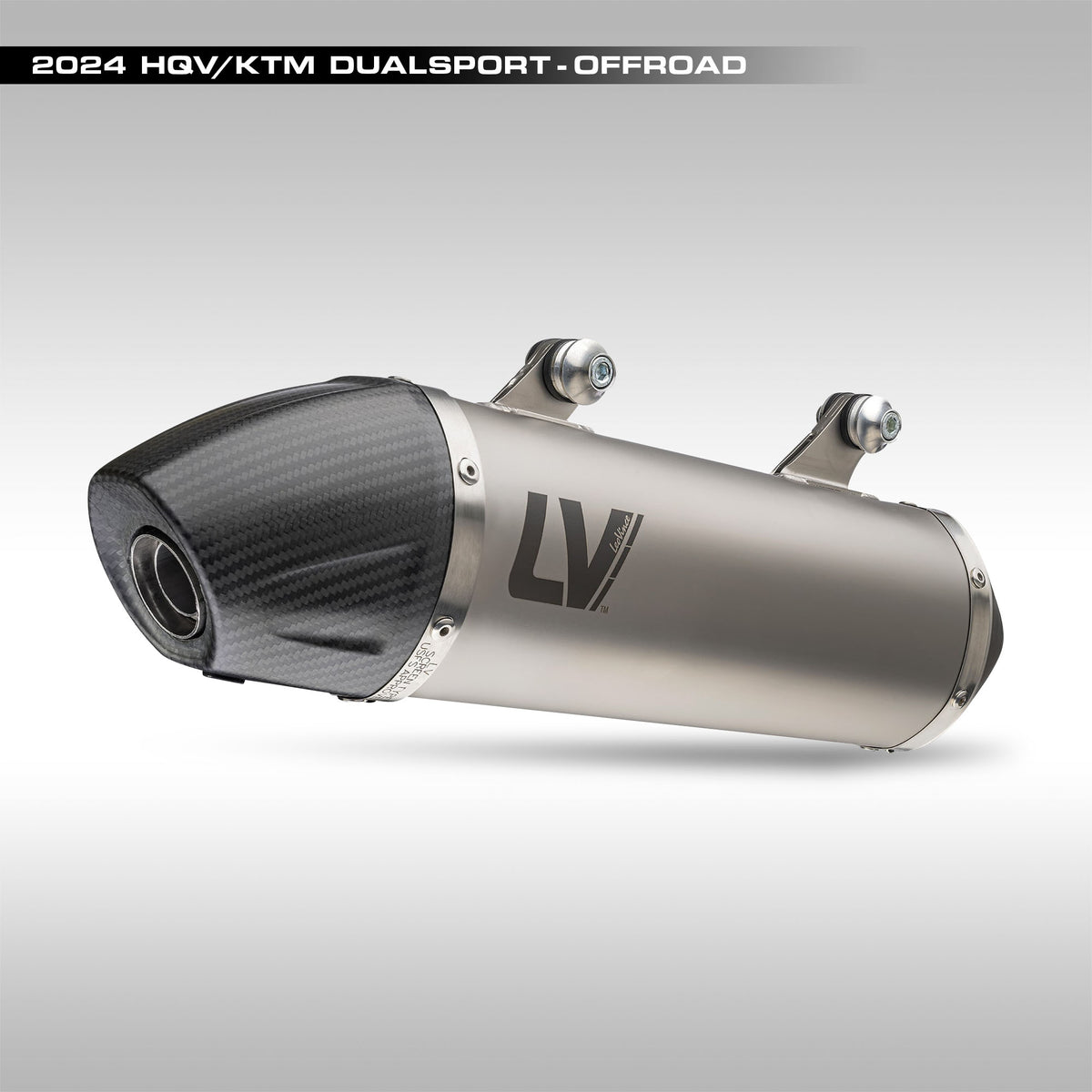 LeoVince LV-X EVO stainless steel slip-on exhaust with carbon fiber end cap.