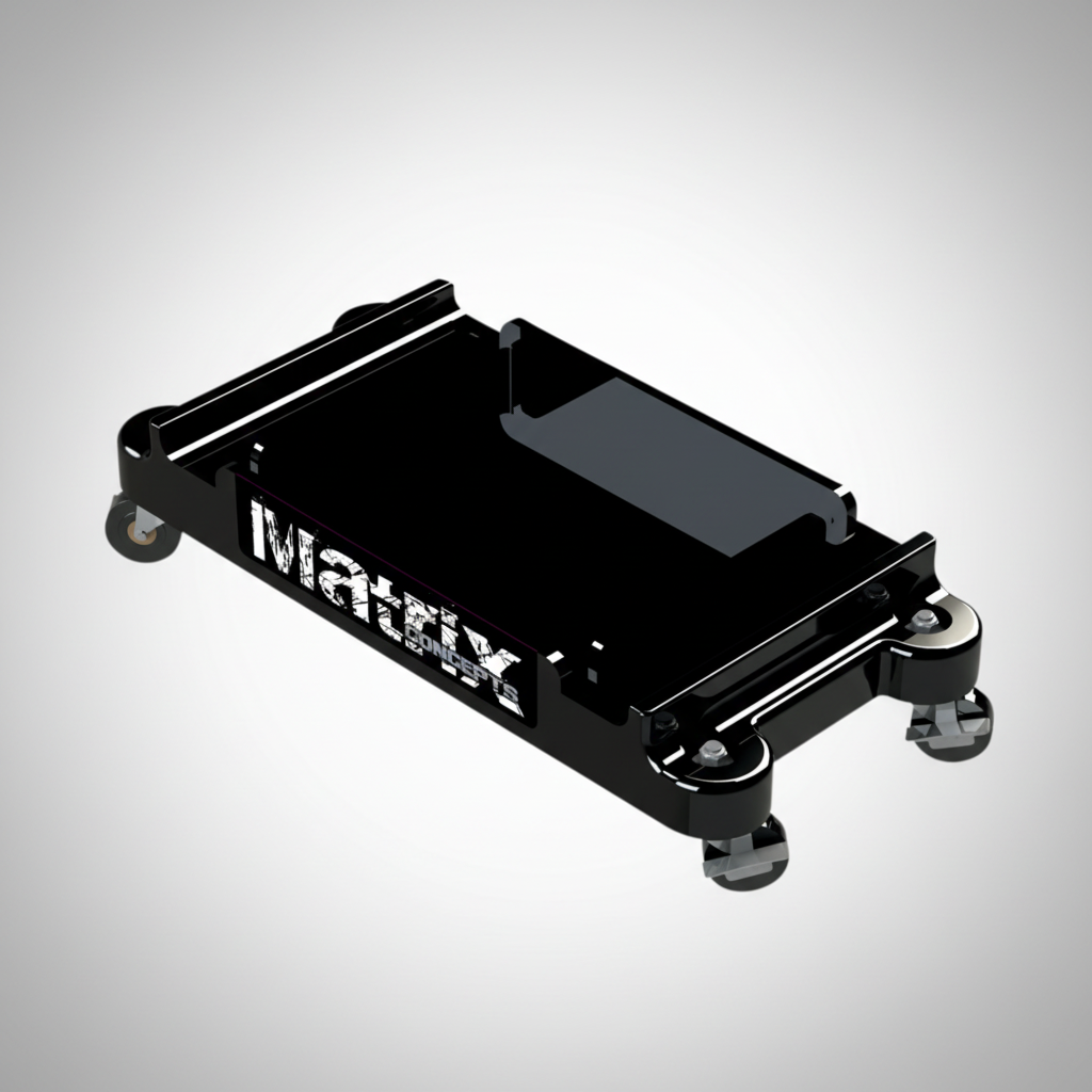 Matrix Concepts M60 Black Steel Roller Caddy for Motorcycle Stands.