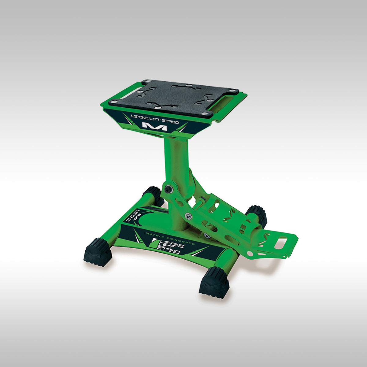 Matrix LS1 lift stand in Green on a gray background