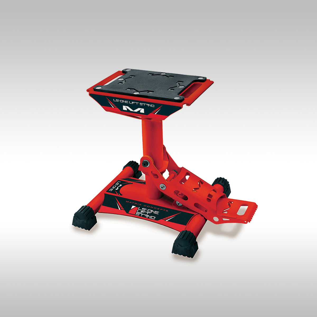 Matrix LS1 lift stand in Red on a gray background