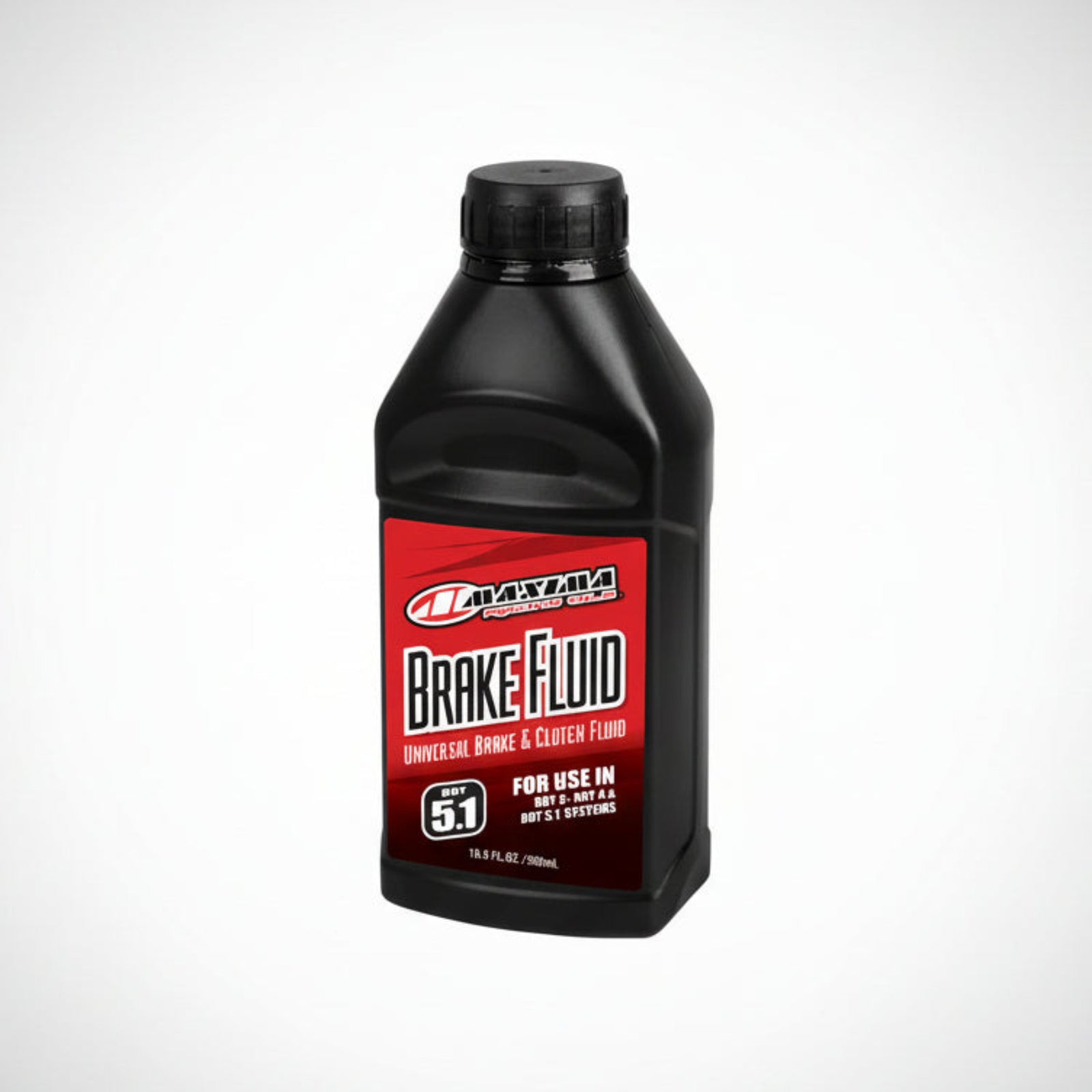 Bottle of Maxima Racing synthetic DOT 5.1 brake fluid.