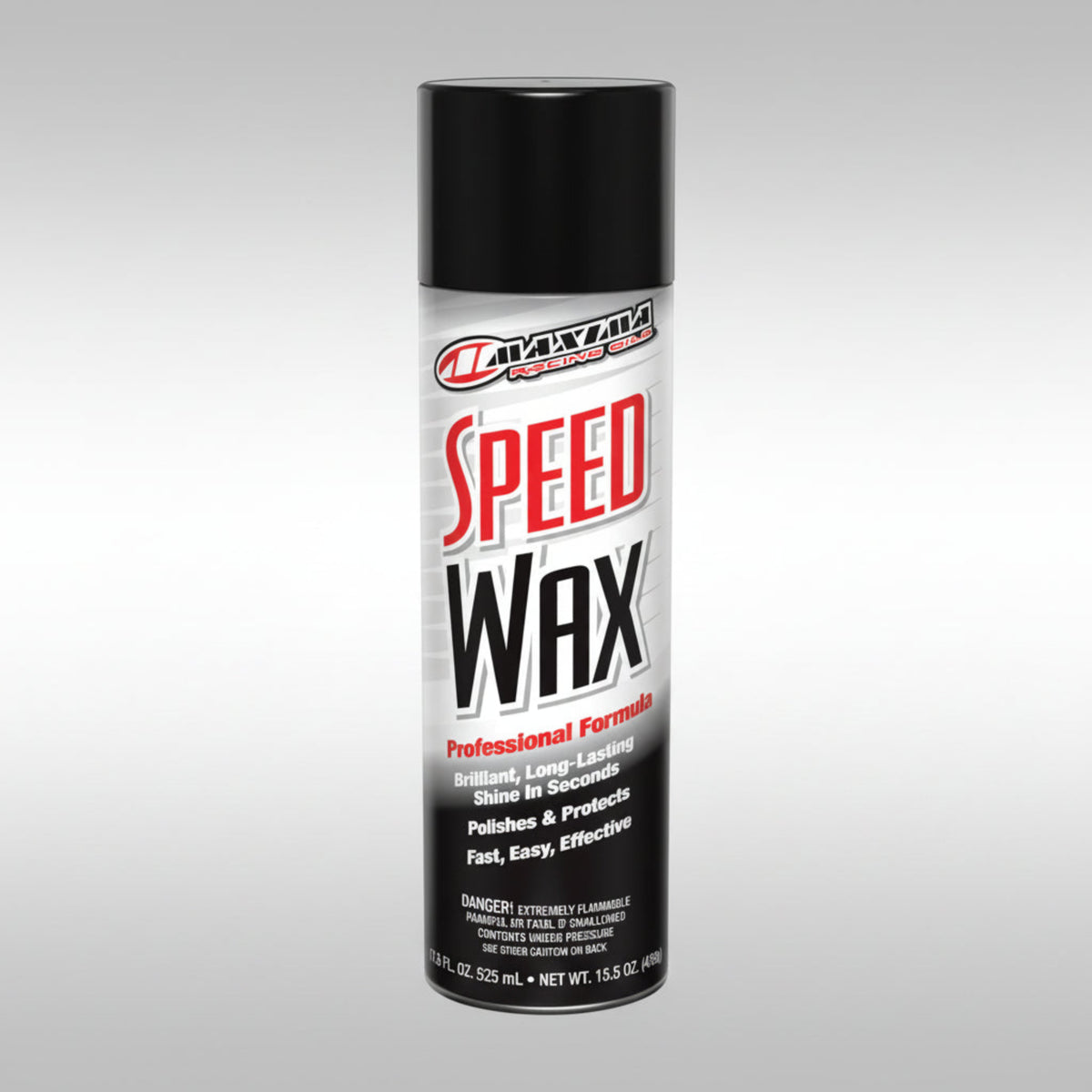 Maxima Speed Wax 15.5oz aerosol can for detailing motorcycles and dirt bikes.