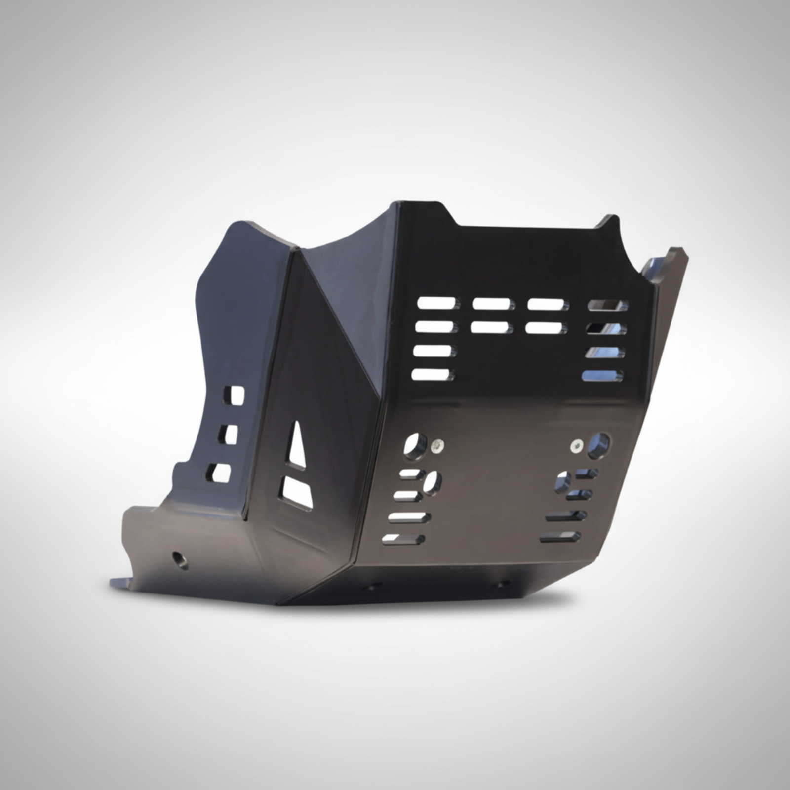Moose Racing 0506-2614 black 8mm HDPE adventure skid plate mounted on a CFMOTO Ibex 450.
