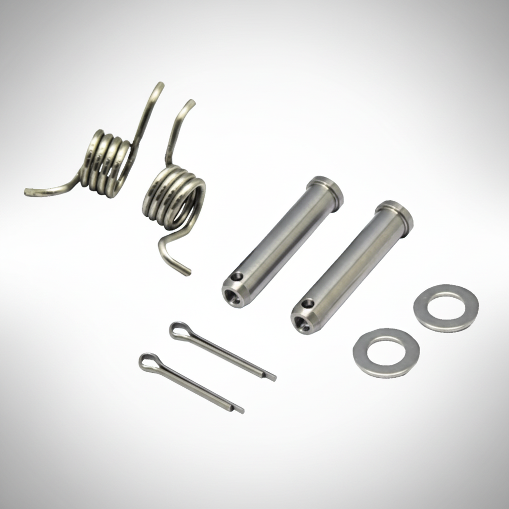 KTM Husqvarna foot peg pin and spring kit on a gray background