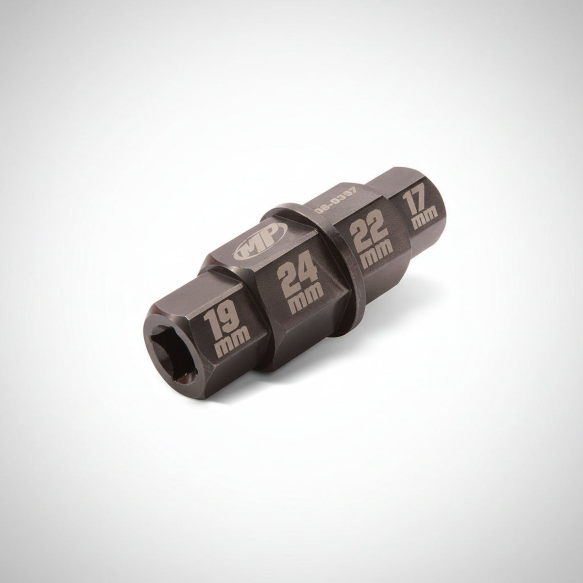 Motion Pro chromoly 4-in-1 metric hex axle tool for motorcycle front wheels.