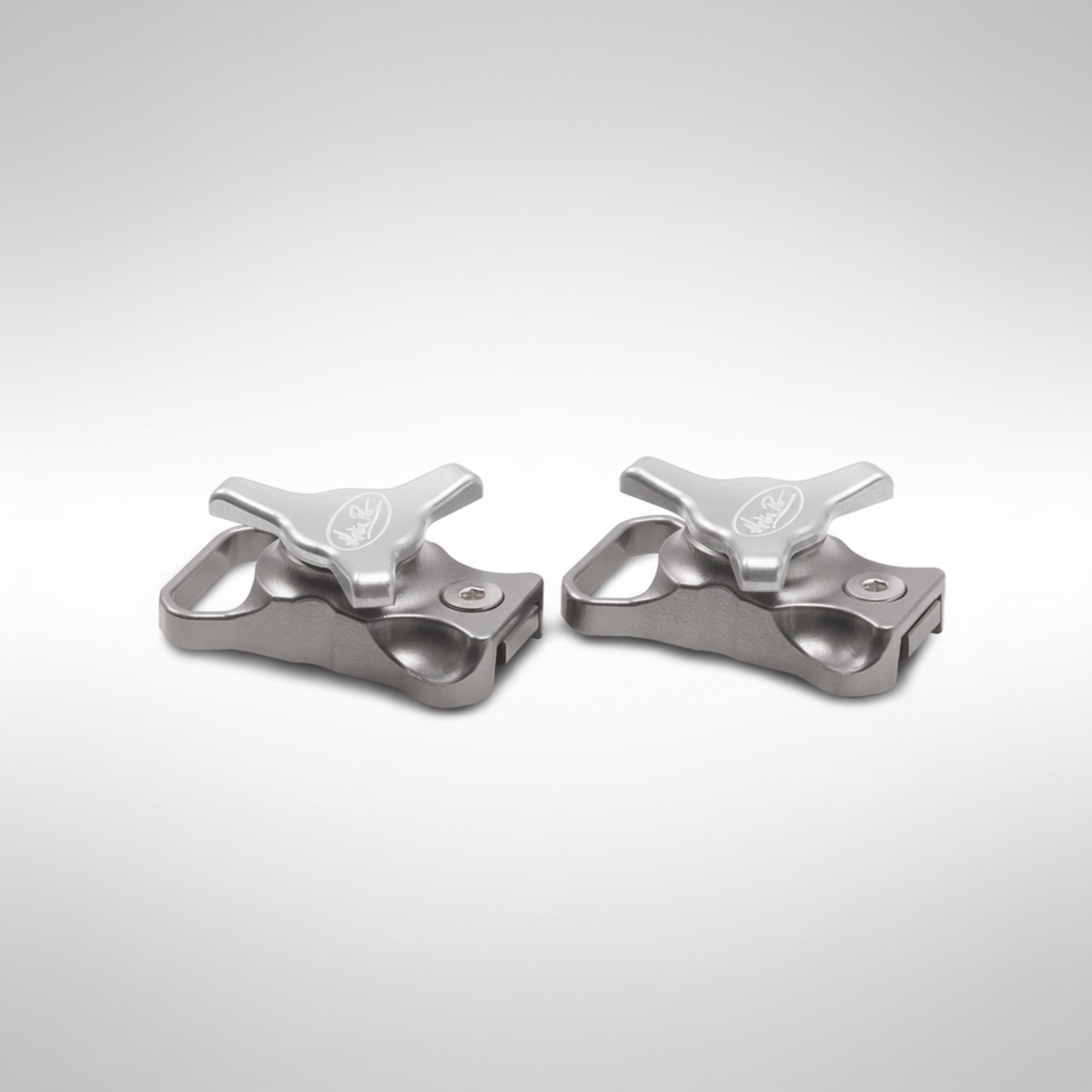 Motion Pro 11-0124 billet aluminum tool-less KYB fork compression adjusters with knurled dials.
