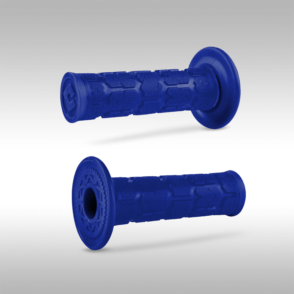 ODI single ply ROGUE motorcycle grips. Slightly larger profile for more comfort and control. Dirtbike, enduro, dualsport, motocross grips that are made in the USA.  Blue
