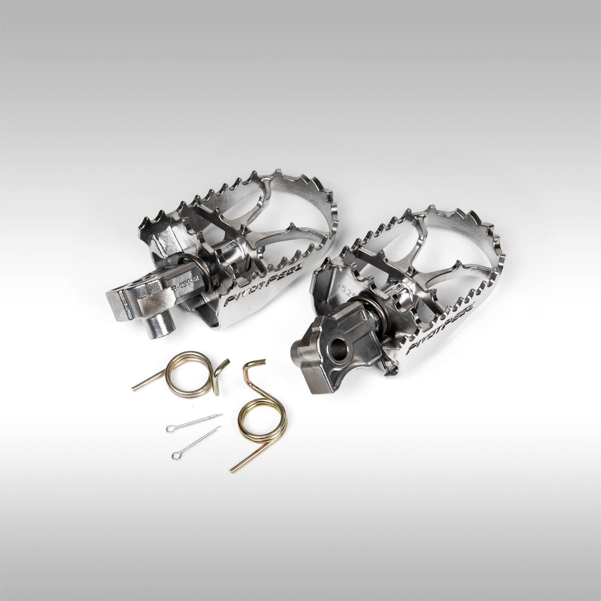 Pivot Pegz Mark 4 stainless steel pivoting foot pegs for the Yamaha Tenere 700.