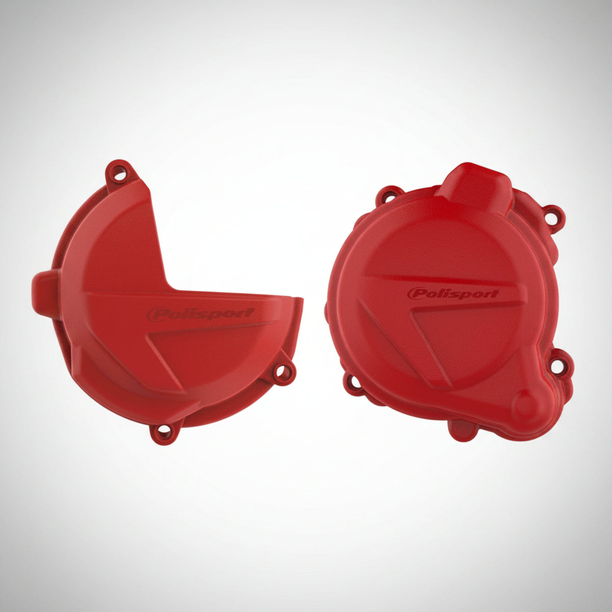 Polisport engine cover protection kit for Beta dirt bikes showing the clutch and ignition guards in black PA6 polymer.