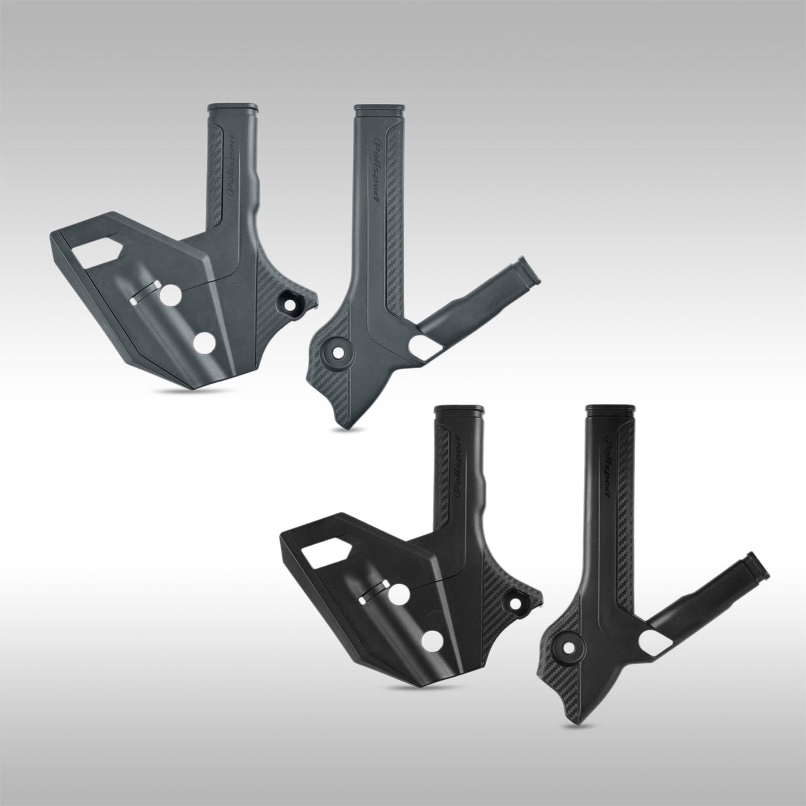 Polisport Frame Guards Suzuki DR-Z400 Gray Black on a light gray background