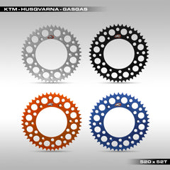 RENTHAL - ALUMINUM REAR SPROCKET - 520 - 52T - KTM, HUSQVARNA