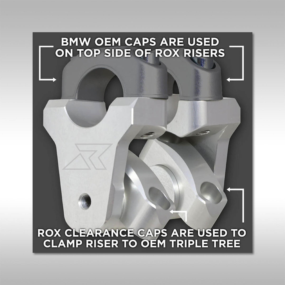 ROX SPEED - 2 INCH PIVOTING BAR RISERS - BMW R 1200 GS &amp; R 1250 GS w/ 1 1/4&quot; HANDLEBARS