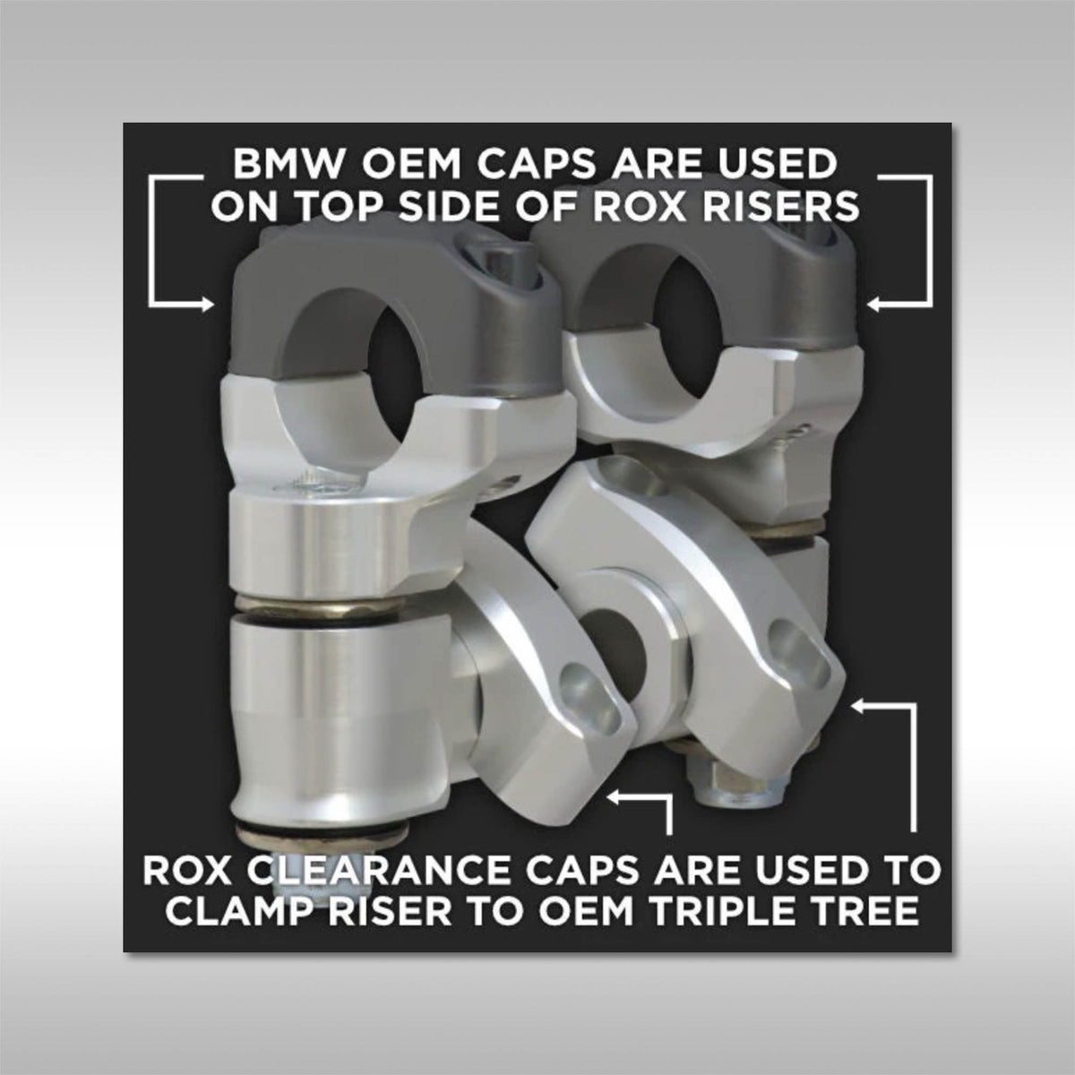 ROX SPEED - 2 INCH ANTI-VIBRATION PIVOTING BAR RISERS - BMW R 1200 GS &amp; R 1250 GS w/ 1 1/4&quot; HANDLEBARS