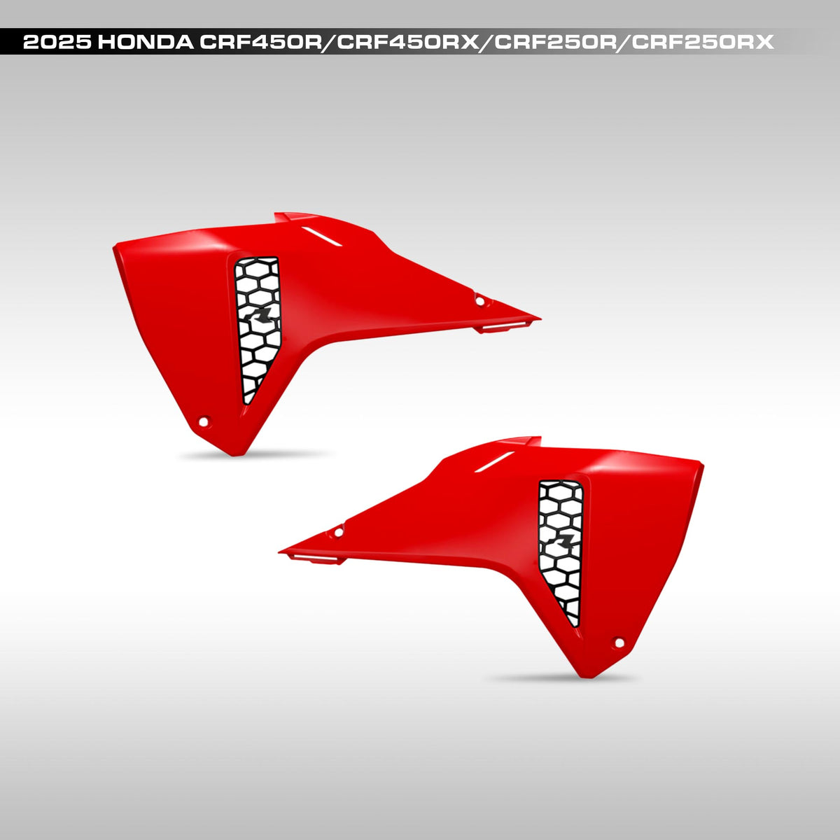 RTECH - RADIATOR SCOOPS - 2025 HONDA CRF-R &amp; CRF-X - RED