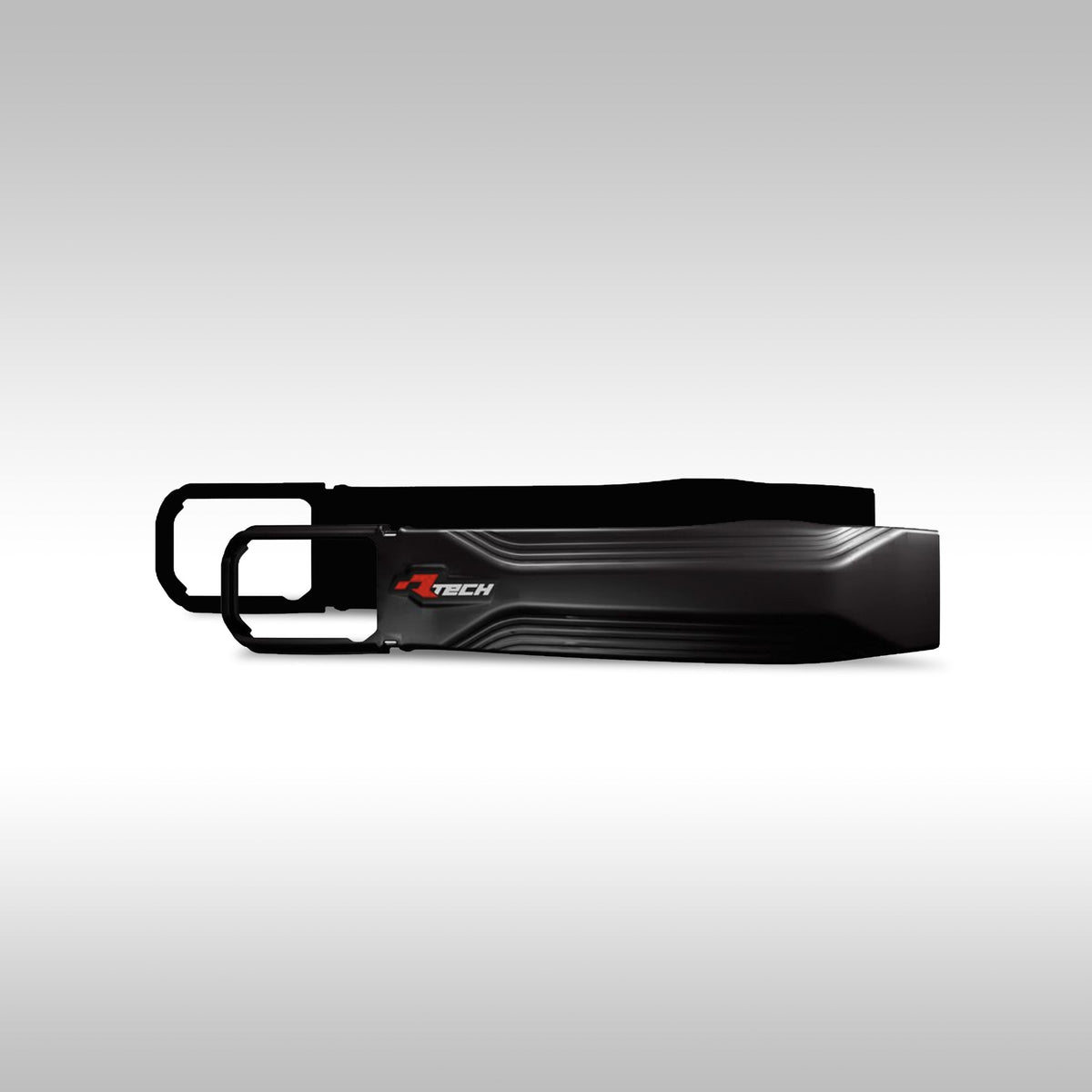 Black RTECH swingarm guard for the Yamaha Tenere 700 motorcycle.