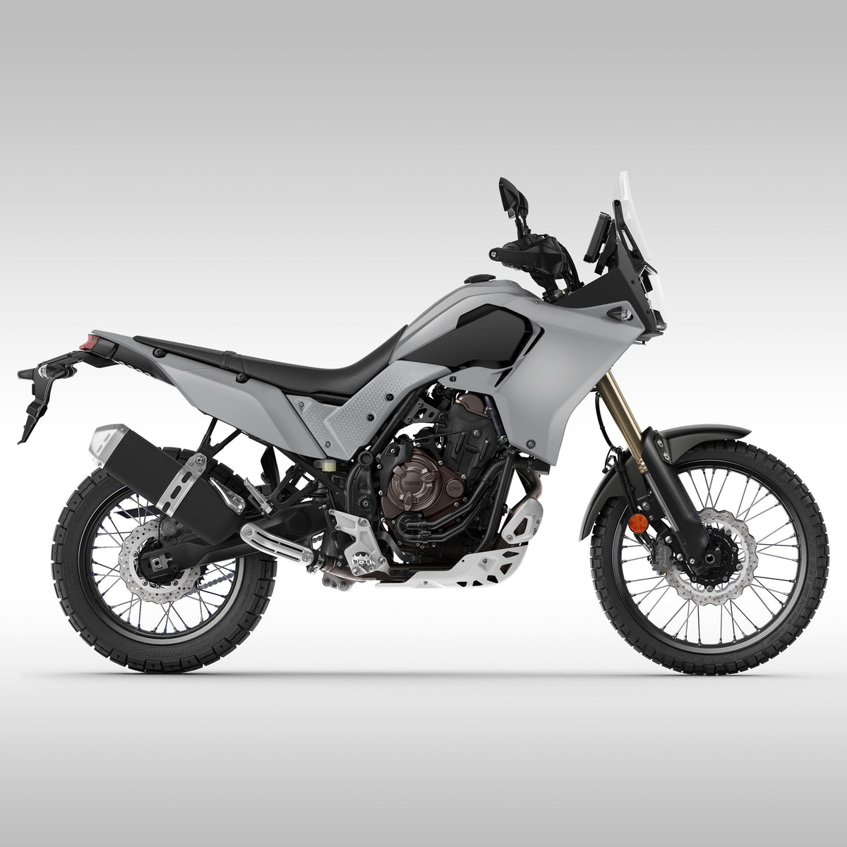 Light Gray RTech Revolution plastic kit for 2019 - 2024 Yamaha Tenere 700. Available in 14 color options. Side profile.