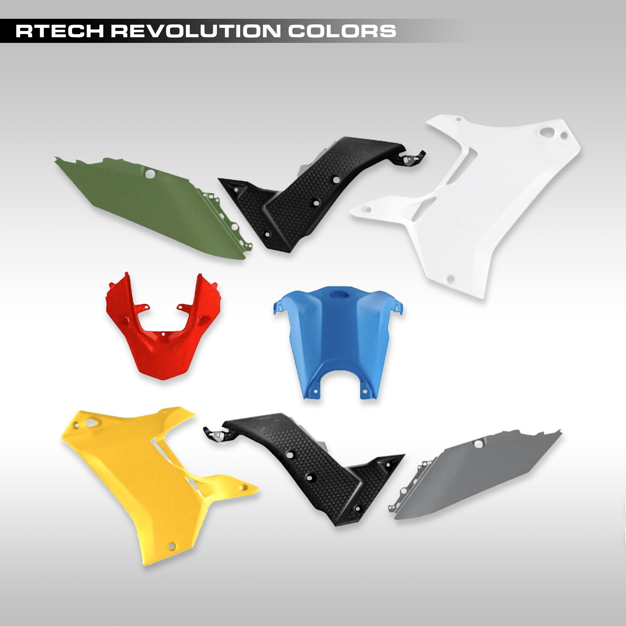 RTech Revolution plastic kit for 2019 - 2024 Yamaha Tenere 700. Available in 14 color options.