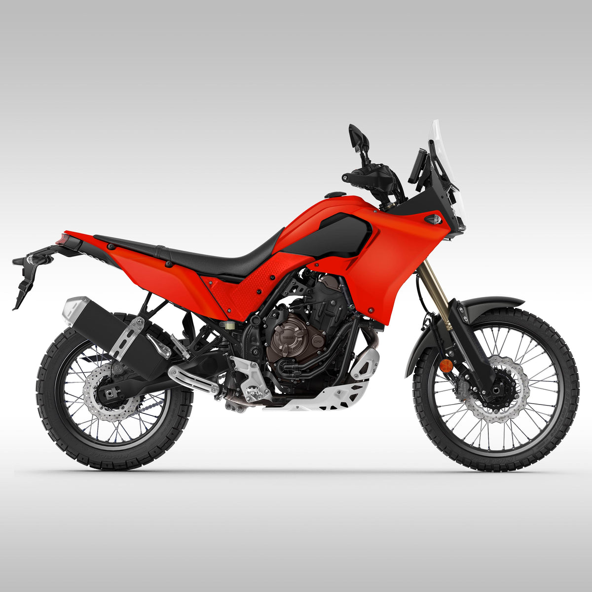Red RTech Revolution plastic kit for 2019 - 2024 Yamaha Tenere 700. Available in 14 color options. Side profile.