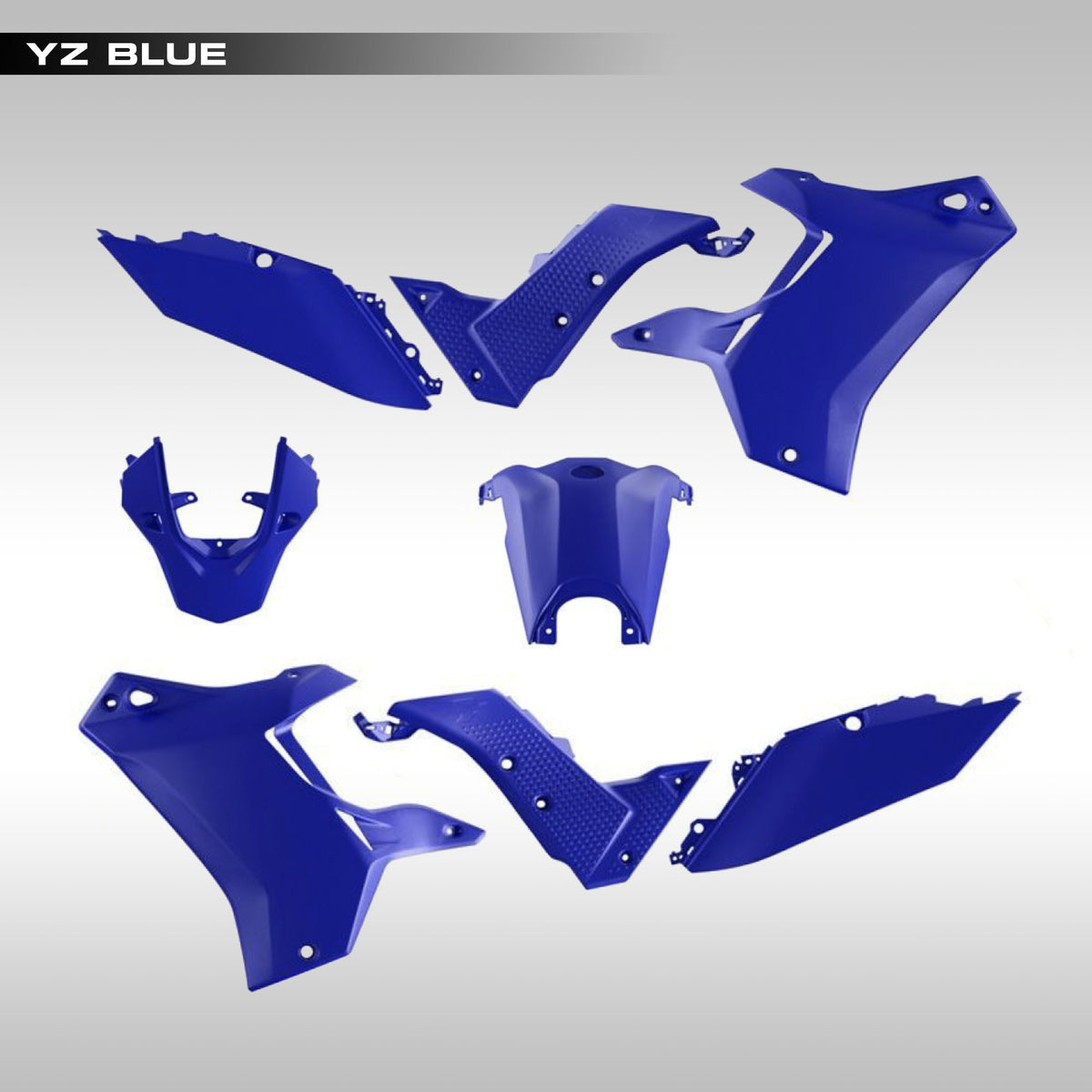 YZ Blue RTech Revolution plastic kit for 2019 - 2024 Yamaha Tenere 700. Available in 14 color options.