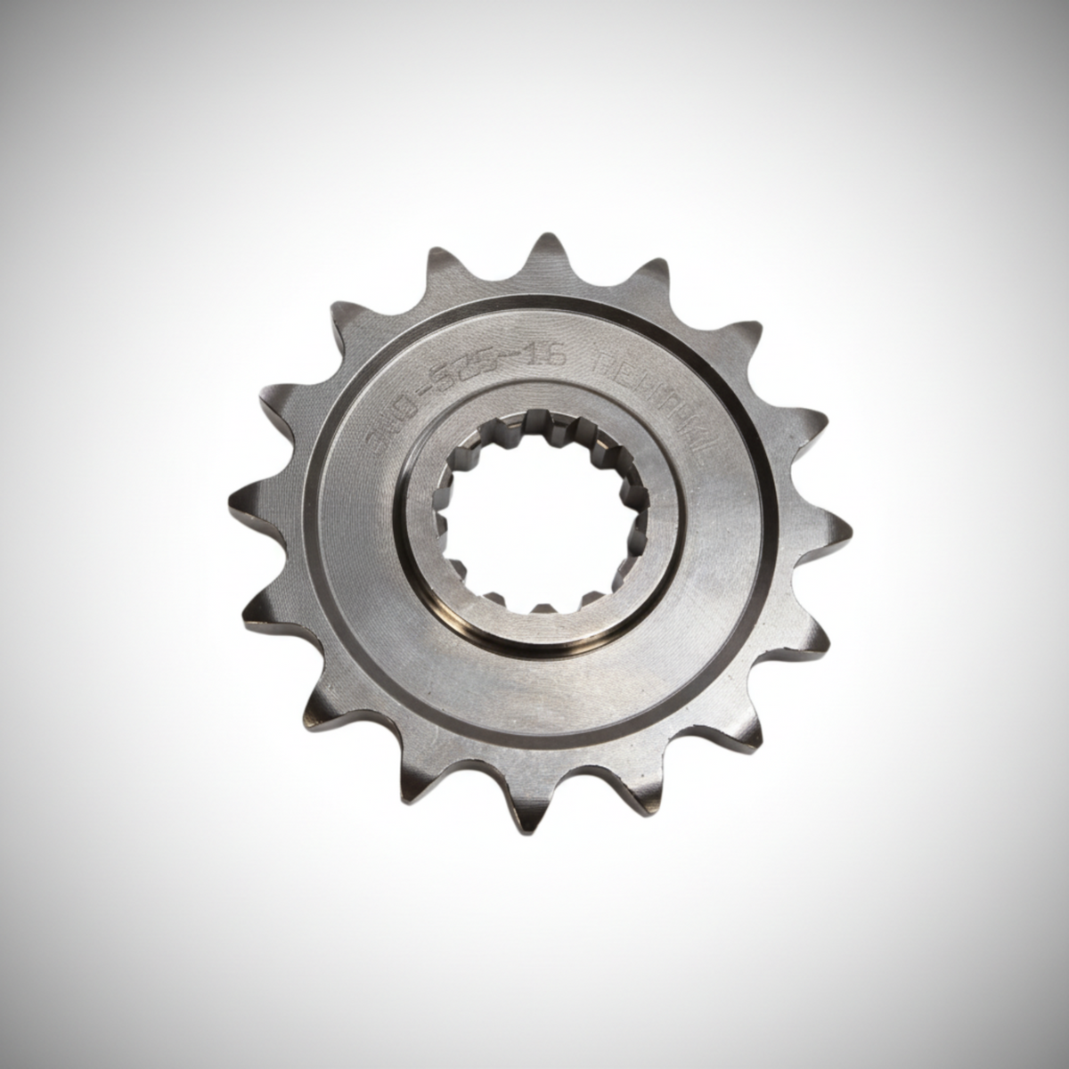 Renthal case-hardened steel front countershaft motorcycle sprocket, 16 tooth.