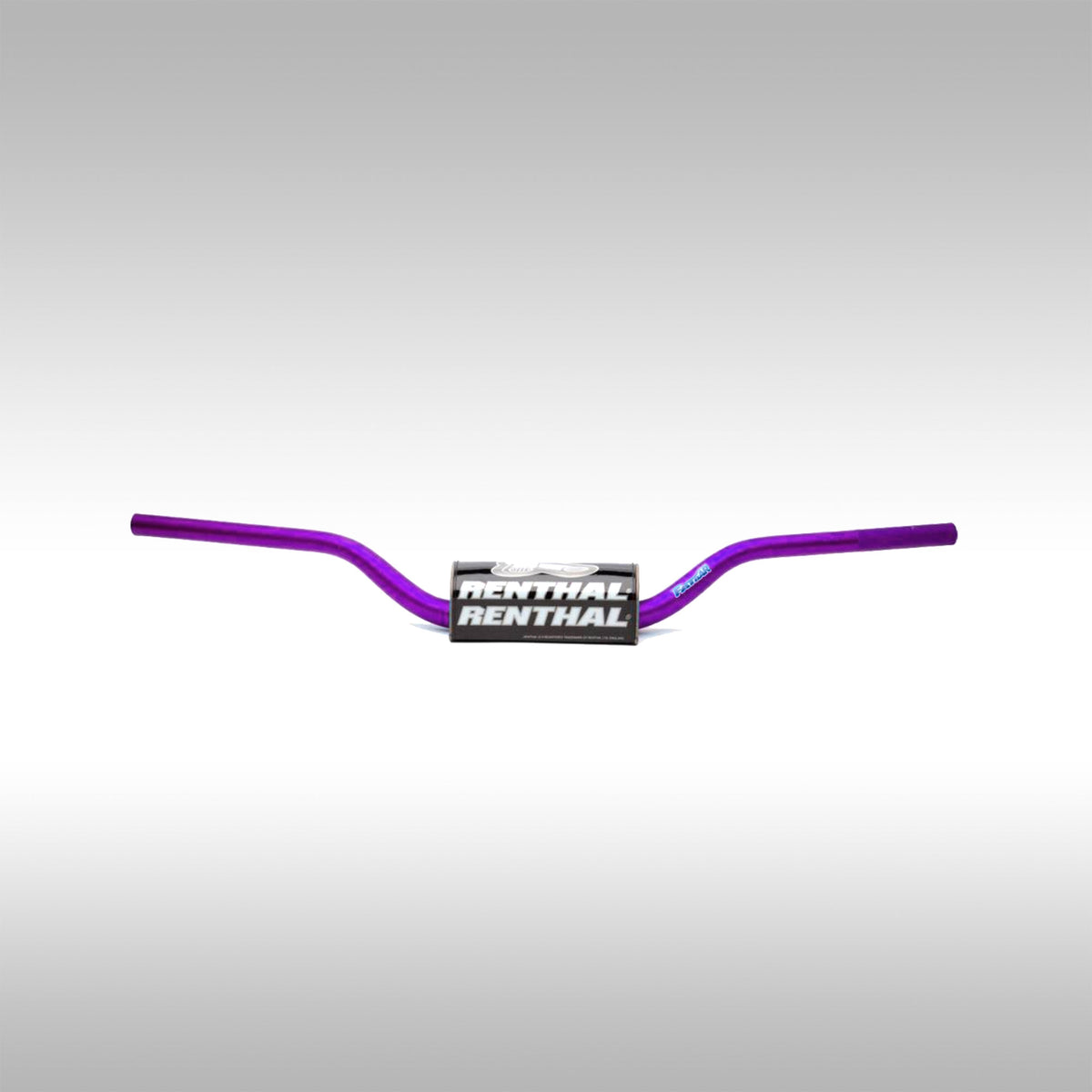 Purple handlebar with Renthal logo on a white background
