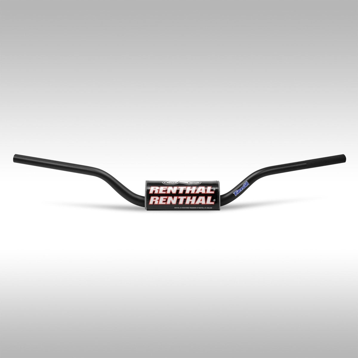Black Renthal Fatbar 1-1/8" dirt bike handlebar in the 604 RC bend profile.