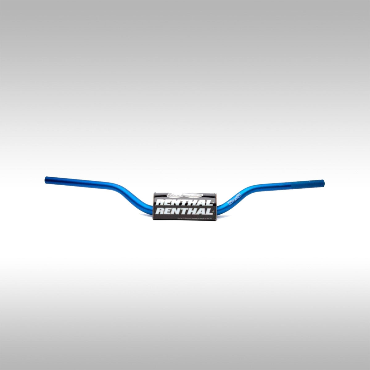 Blue Renthal Fatbar 1-1/8" dirt bike handlebar in the 604 RC bend profile.