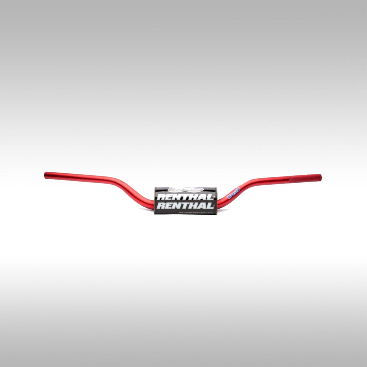 Red Renthal Fatbar 1-1/8" dirt bike handlebar in the 604 RC bend profile.