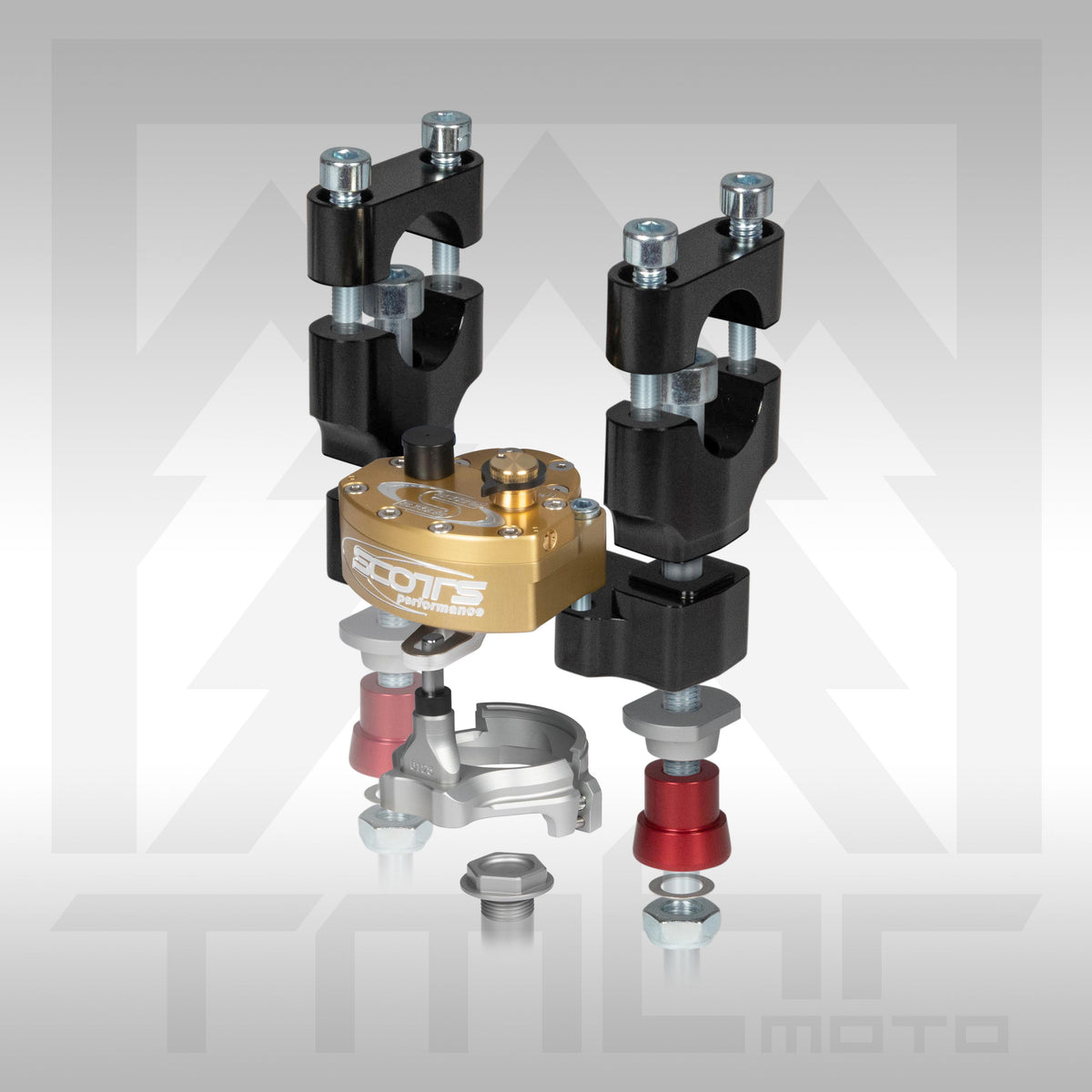 SCOTTS PERFORMANCE - ADJUSTABLE SOLID SUB-MOUNT STEERING DAMPER KIT - 2023 - 2024 KTM, Husqvarna, GasGas