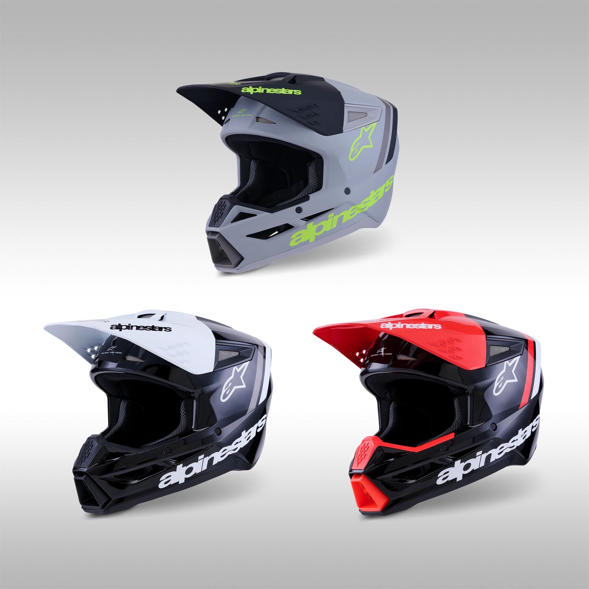 Alpinestars SM3 Helmet Radium Gloss Black/Red Fluo/White M
