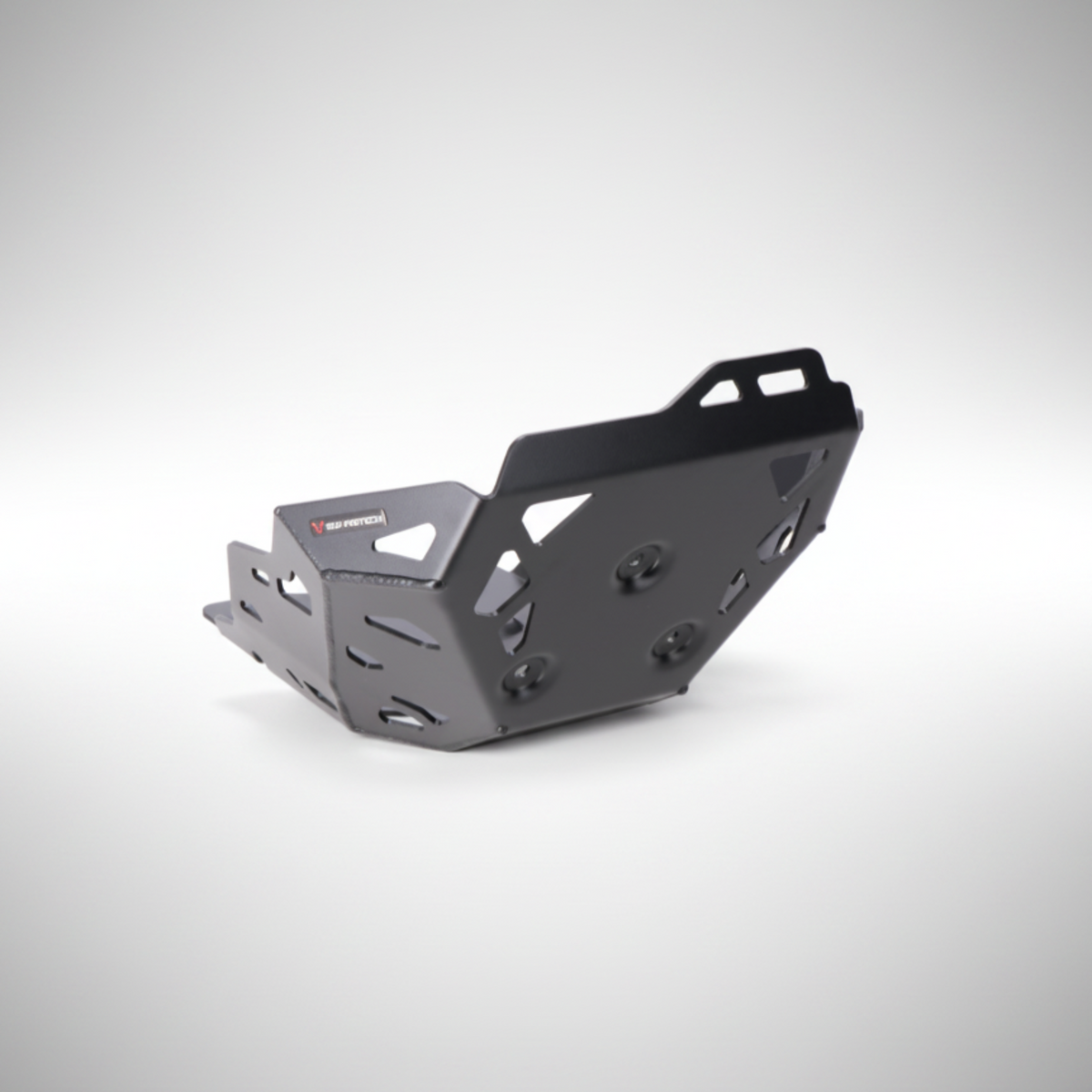 SW-MOTECH 4mm aluminum skid plate installed on a Yamaha Tenere 700 adventure motorcycle.