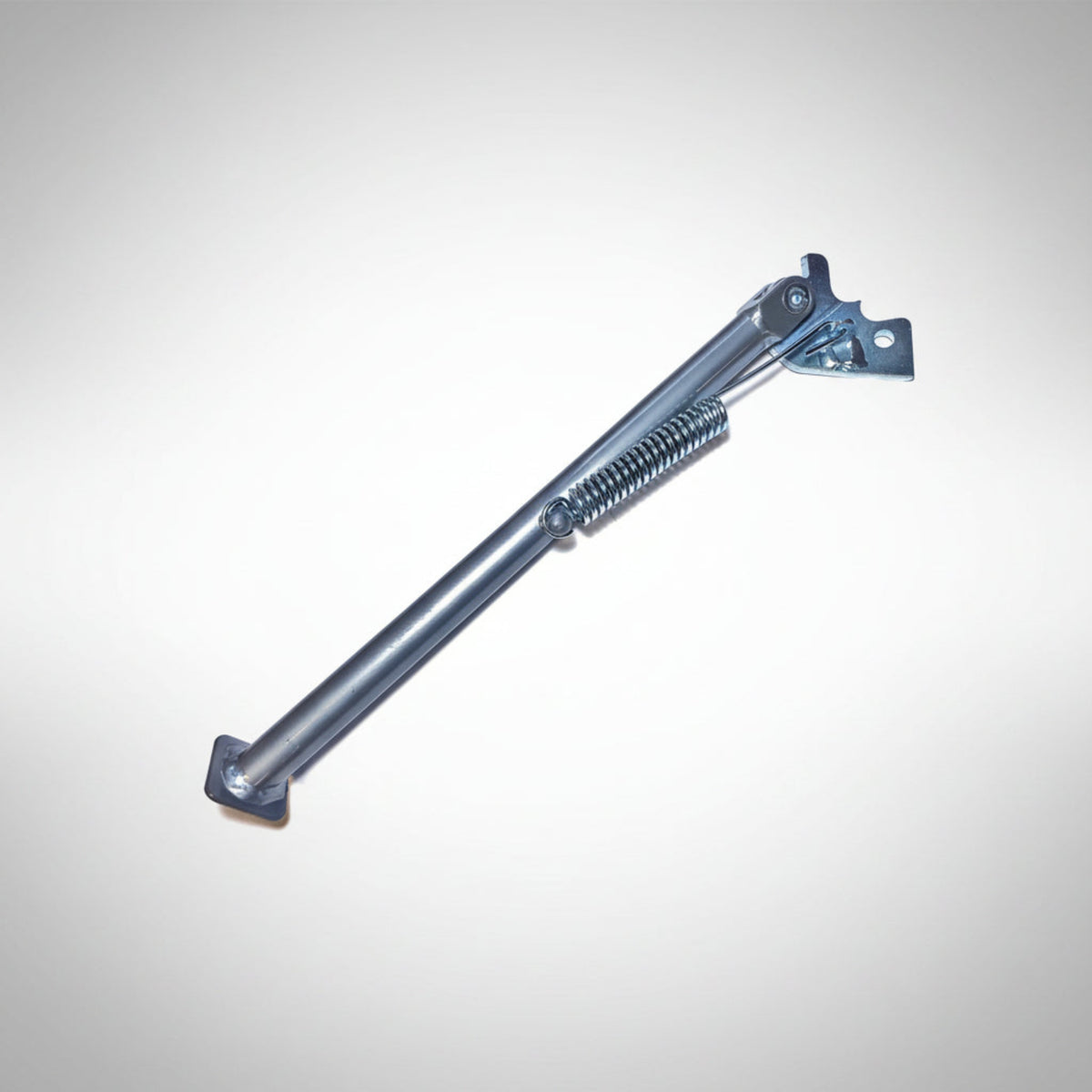 Silver chromoly kickstand from Steahly Offroad for the Kawasaki KX85 Small Wheel dirtbike.