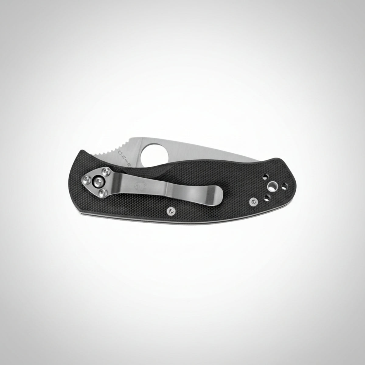 Spyderco Persistence C136GP folding knife showing the full-flat grind blade and black G-10 handle.