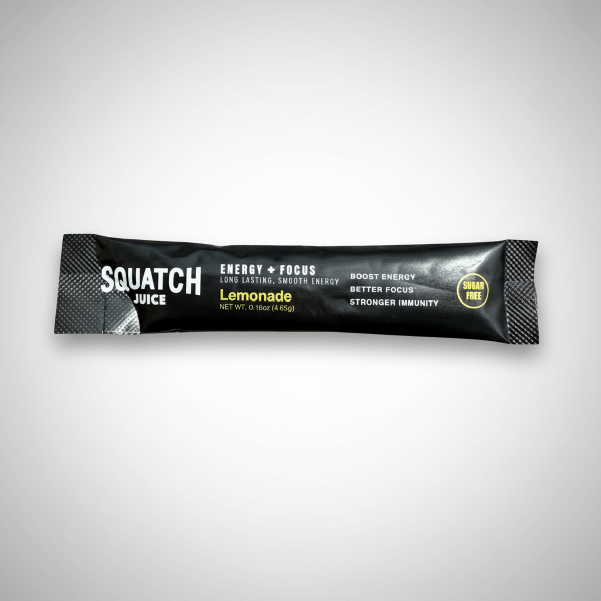 Squatch Juice Lemonade energy stick pack on a white background