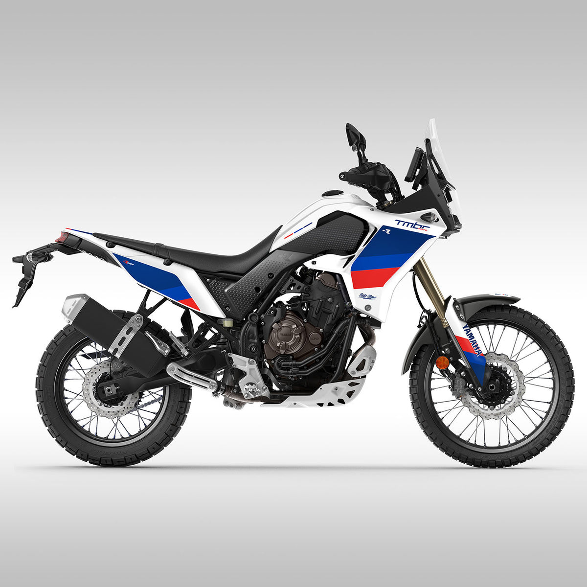 2019 - 2024 YAMAHA TENERE 700 - RTECH WHITE / BLUE / RED STRIPES - GRAPHICS KIT