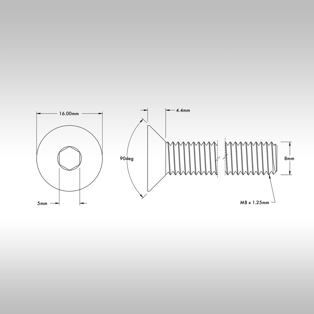 TMBR MOTO - REPLACEMENT BOLTS - M8 FLAT HEAD BARKBUSTER BAR END BOLTS