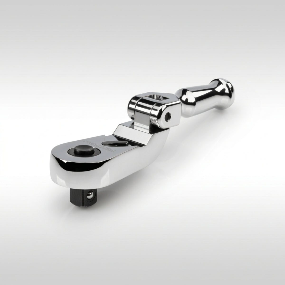 Tekton SRH35104 3/8 inch drive folding quick release ratchet showing the 90 tooth head and flex handle.