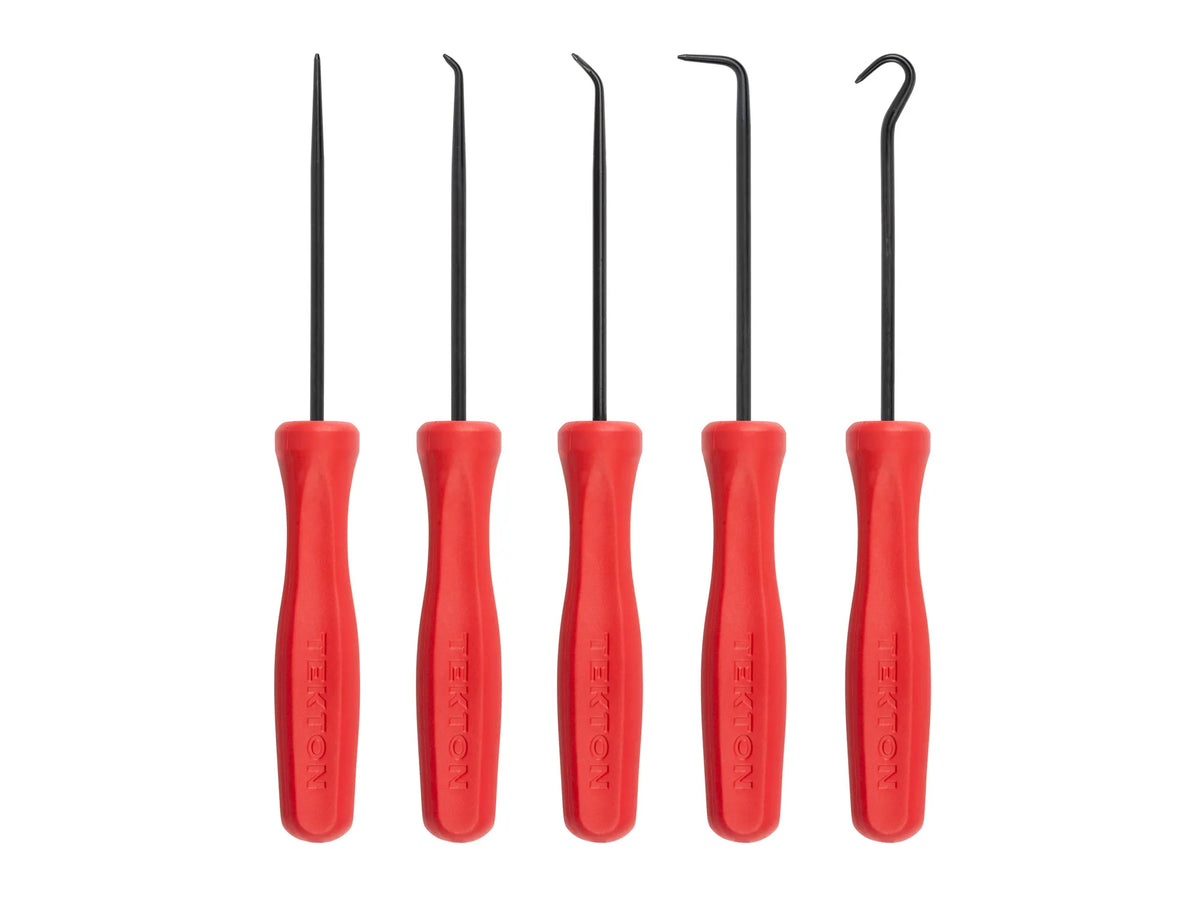 Tekton PNH90403 5-piece blunt pick and hook set with glass-reinforced nylon handles.