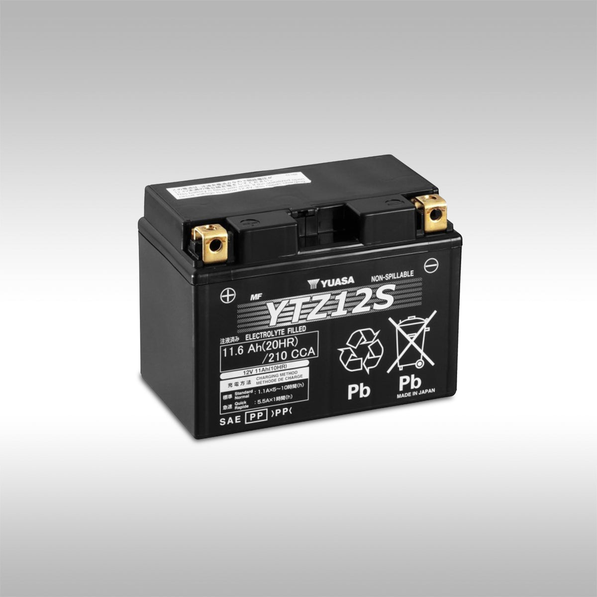YUASA - YTZ12S AGM MAINTENANCE FREE BATTERY