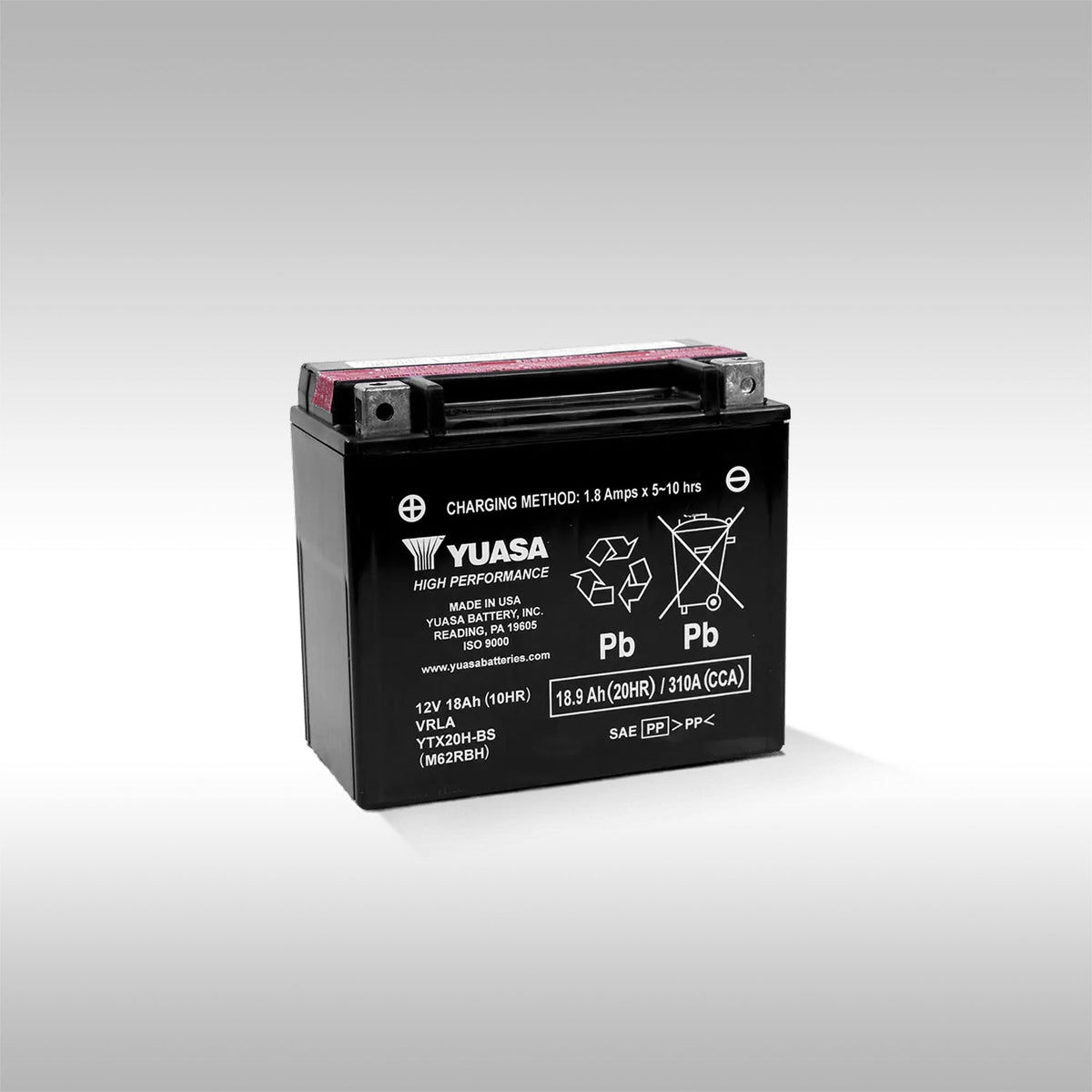 YUASA - YTX20H-BS AGM MAINTENANCE FREE BATTERY