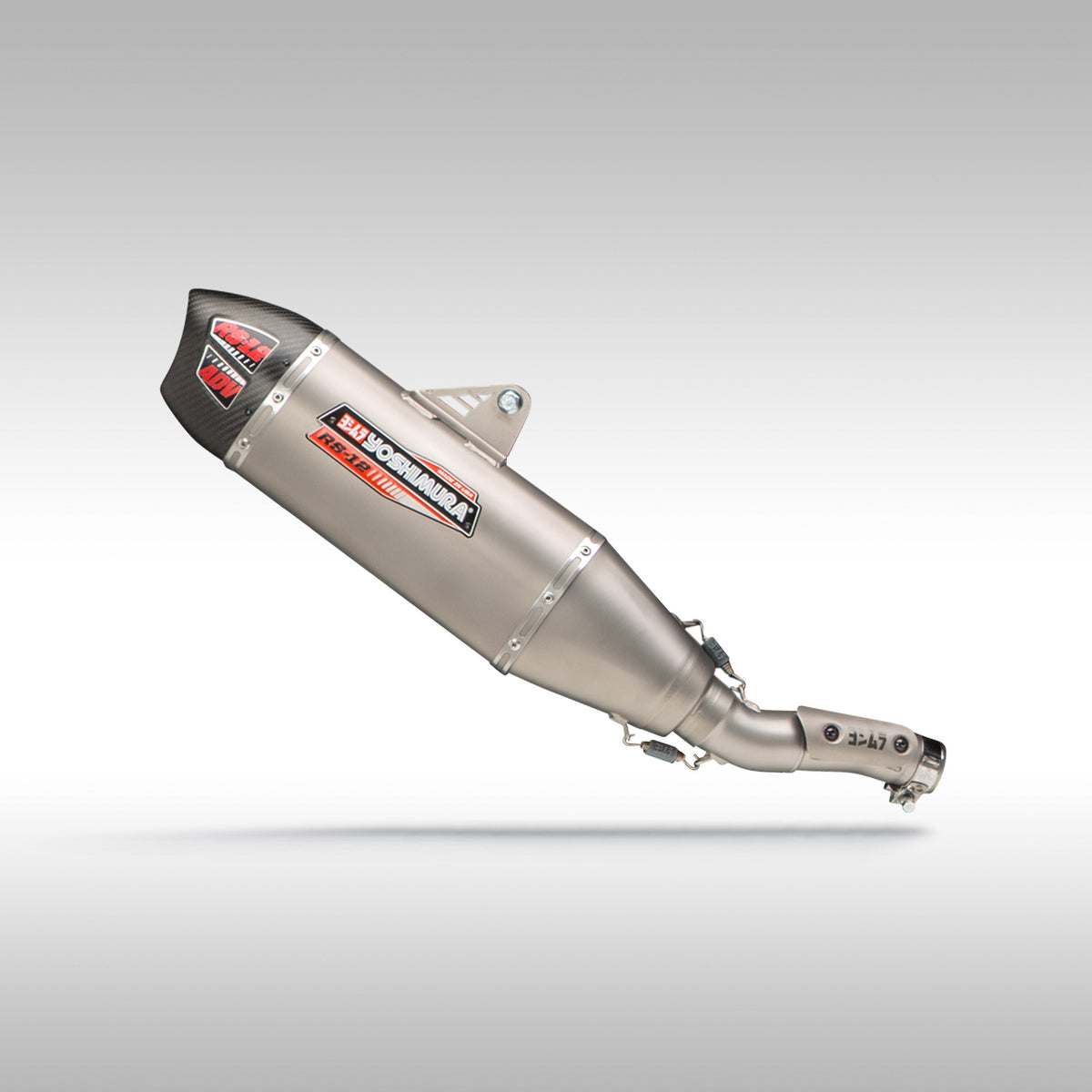 Motorcycle exhaust on a gray background